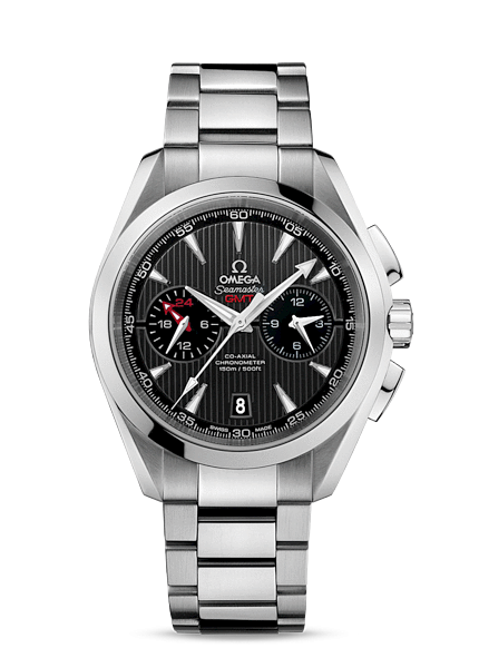 Omega 231.10.43.52.06.001 : Seamaster Aqua Terra 150M Co-Axial 43 GMT Chronograph Stainless Steel / Grey / Bracelet