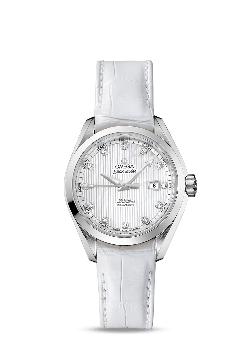 Omega 231.13.34.20.55.001 : Seamaster Aqua Terra 150M Co-Axial 34 Stainless Steel / White