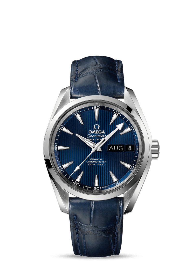 Omega 231.13.39.22.03.001 : Seamaster Aqua Terra 150M Co-Axial 38.5 Annual Calendar Stainless Steel / Blue