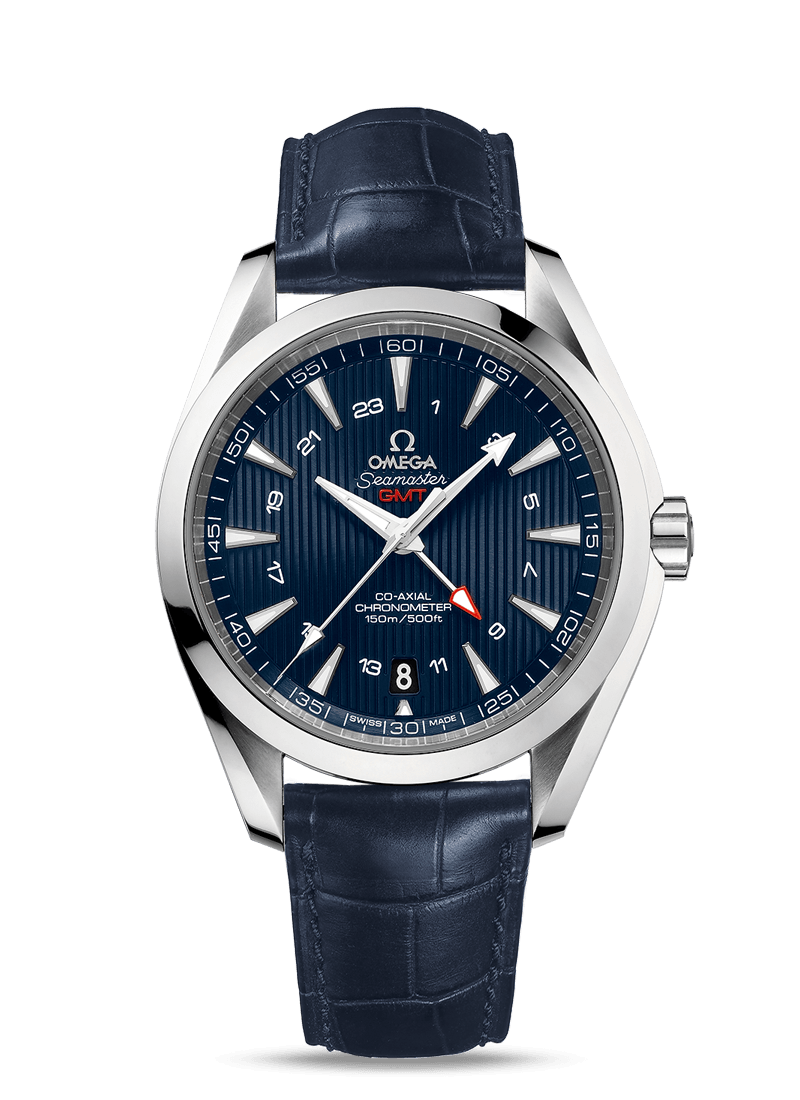 Omega 231.13.43.22.03.001 : Seamaster Aqua Terra 150M Co-Axial 43 GMT Stainless Steel / Blue