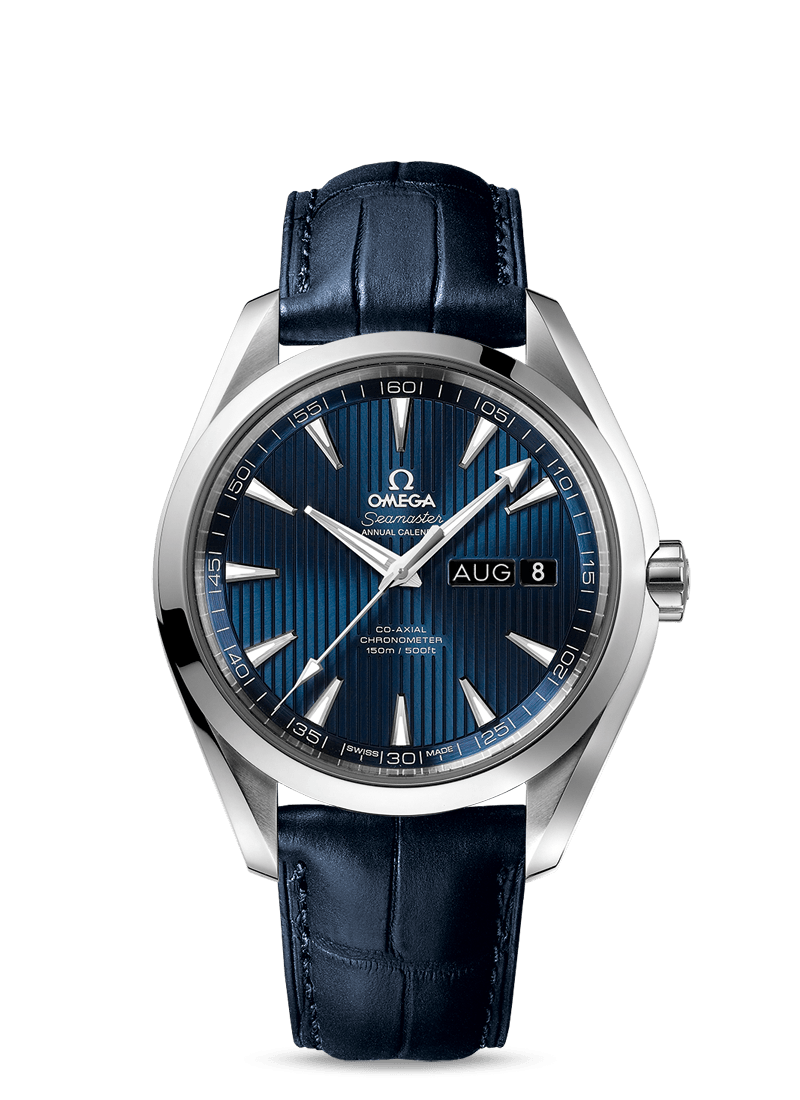 Omega 231.13.43.22.03.002 : Seamaster Aqua Terra 150M Co-Axial 43 Annual Calendar Stainless Steel / Blue