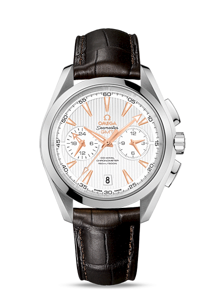 Omega 231.13.43.52.02.001 : Seamaster Aqua Terra 150M Co-Axial 43 GMT Chronograph Stainless Steel / Silver