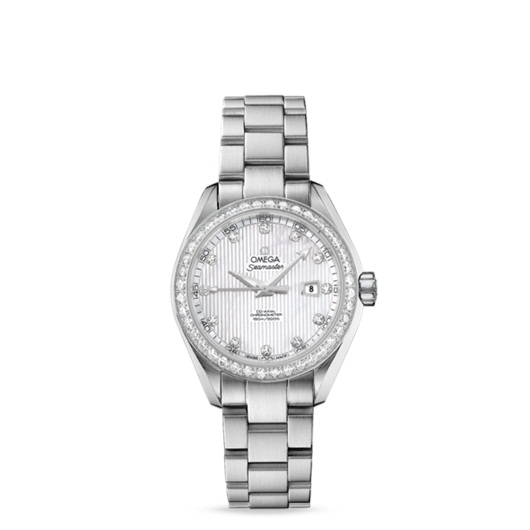 Omega 231.15.34.20.55.001 : Seamaster Aqua Terra 150M Co-Axial 34 Stainless Steel / Diamond / MOP / Bracelet