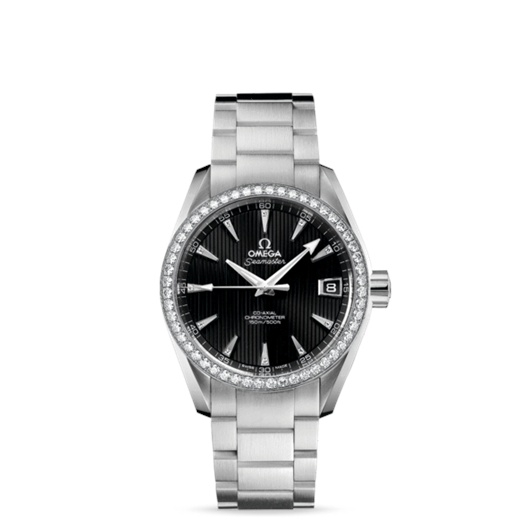 Omega 231.15.39.21.51.001 : Seamaster Aqua Terra 150M Co-Axial 38.5 Stainless Steel / Diamond / Black / Bracelet