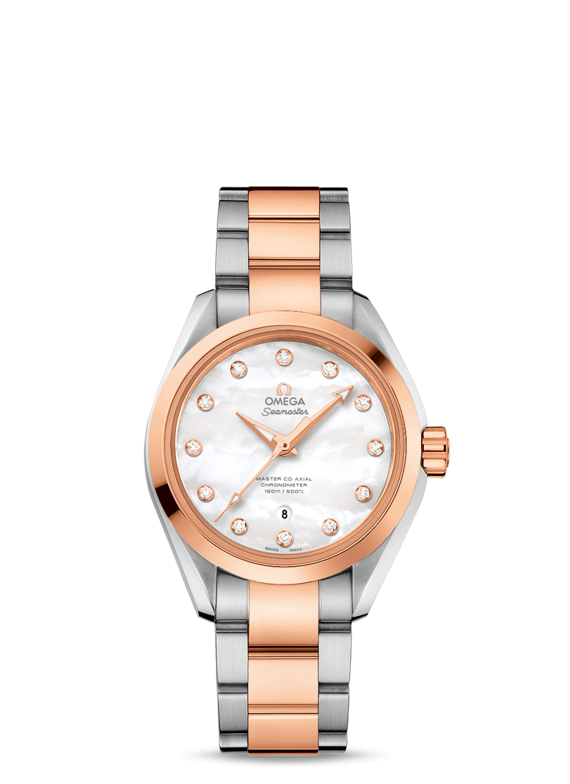 Omega 231.20.34.20.55.001 : Seamaster Aqua Terra 150M Master Co-Axial Stainless Steel / Red Gold / MOP / Bracelet