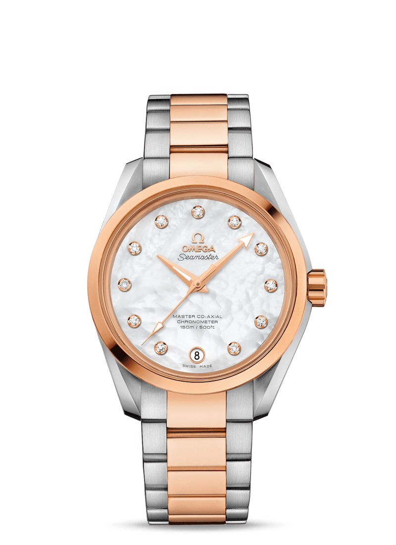 Omega 231.20.39.21.55.003 : Seamaster Aqua Terra 150M Master Co-Axial 38.5 Stainless Steel / Red Gold / MOP / Bracelet