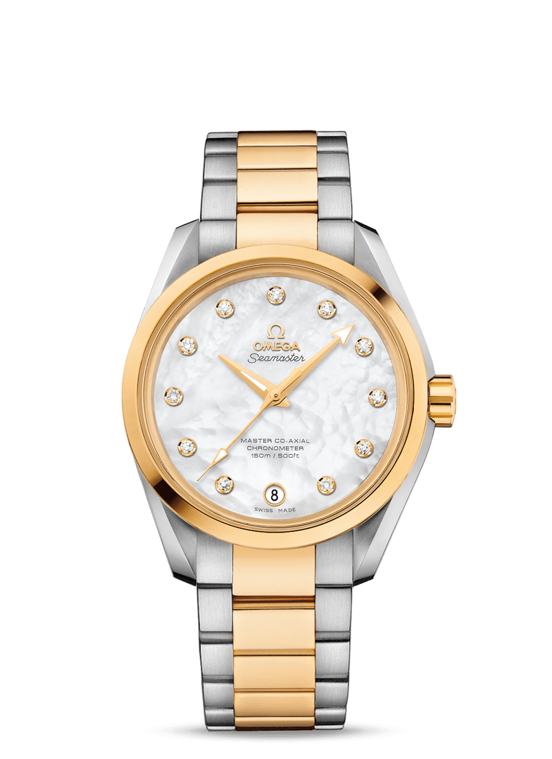 Omega 231.20.39.21.55.004 : Seamaster Aqua Terra 150M Master Co-Axial 38.5 Stainless Steel / Yellow Gold / MOP / Bracelet