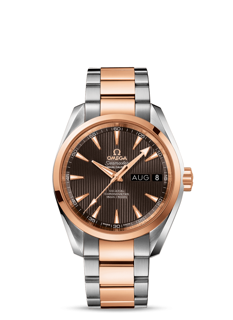 Omega 231.20.39.22.06.001 : Seamaster Aqua Terra 150M Co-Axial 38.5 Annual Calendar Stainless Steel / Red Gold / Grey / Bracelet