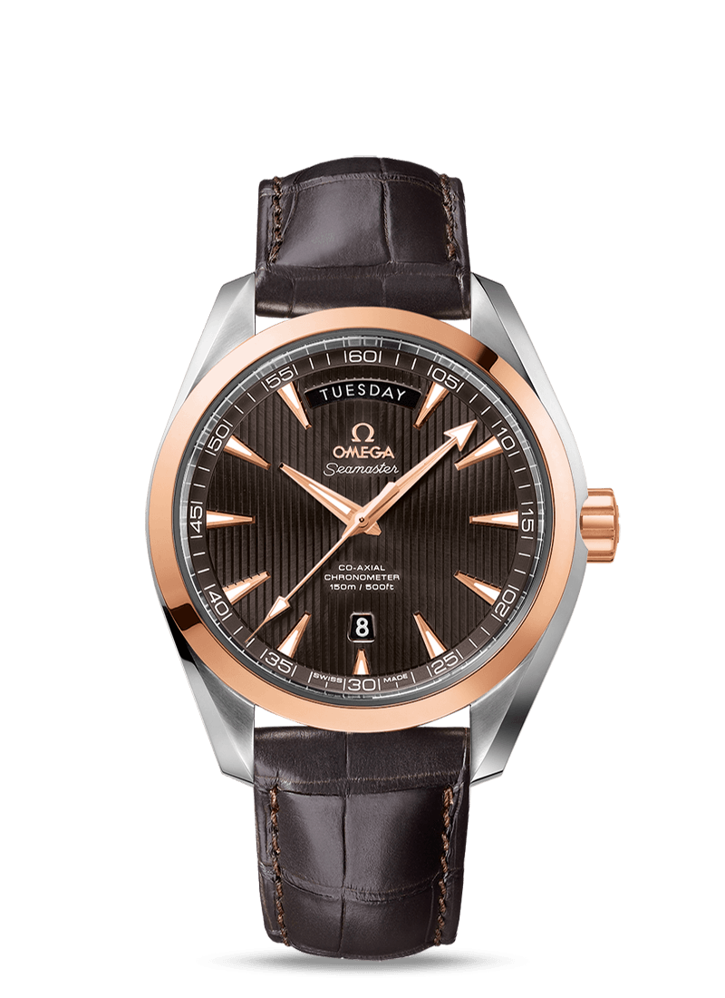 Omega 231.23.42.22.06.001 : Seamaster Aqua Terra 150m Co-Axial 41.5 Day-Date Stainless Steel / Red Gold / Grey