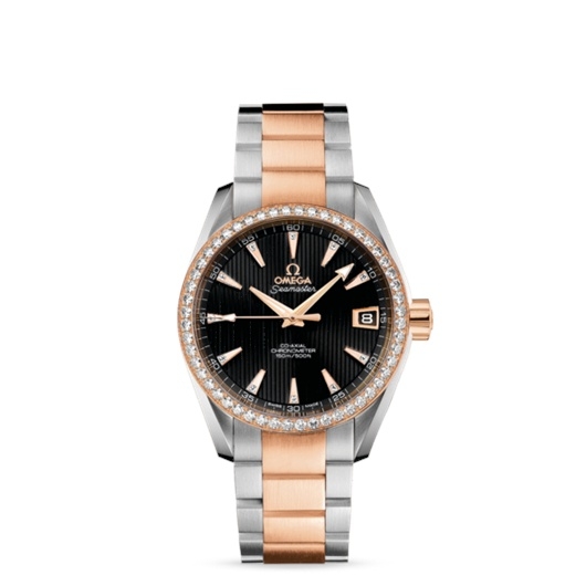 Omega 231.25.39.21.51.001 : Seamaster Aqua Terra 150M Co-Axial 38.5 Stainless Steel / Red Gold / Diamond / Black / Bracelet