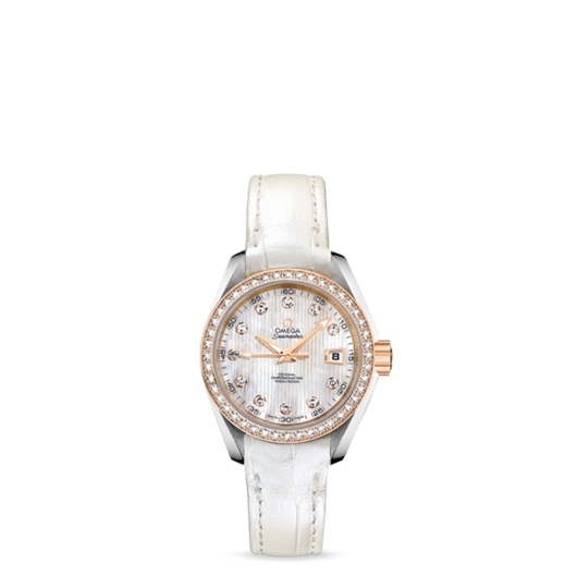 Omega 231.28.30.20.55.001 : Seamaster Aqua Terra 150M Co-Axial 30 Stainless Steel / Red Gold / Diamond / MOP