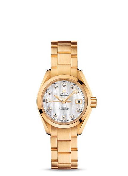 Omega 231.50.30.20.55.002 : Seamaster Aqua Terra 150M Co-Axial 30 Yellow Gold / MOP / Bracelet