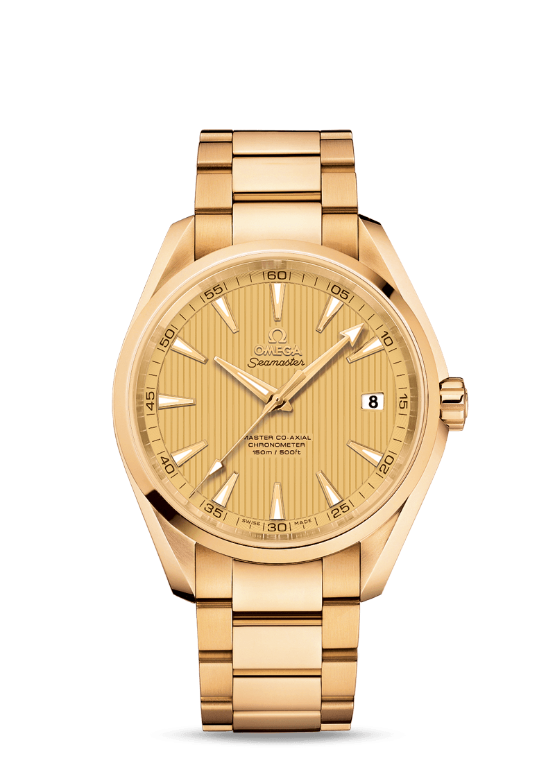 Omega 231.50.42.21.08.001 : Seamaster Aqua Terra 150m Master Co-Axial 41.5 Yellow Gold / Champagne / Bracelet