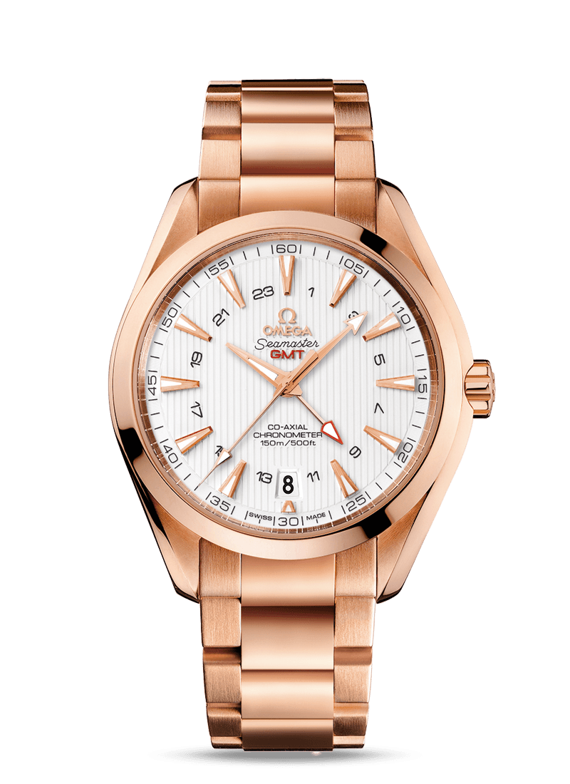 Omega 231.50.43.22.02.001 : Seamaster Aqua Terra 150M Co-Axial 43 GMT Red Gold / Silver / Bracelet