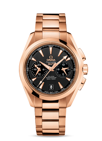 Omega 231.50.43.52.06.001 : Seamaster Aqua Terra 150M Co-Axial 43 GMT Chronograph Red Gold / Grey / Bracelet