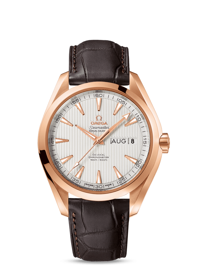 Omega 231.53.43.22.02.002 : Seamaster Aqua Terra 150M Co-Axial 43 Annual Calendar Red Gold / Silver