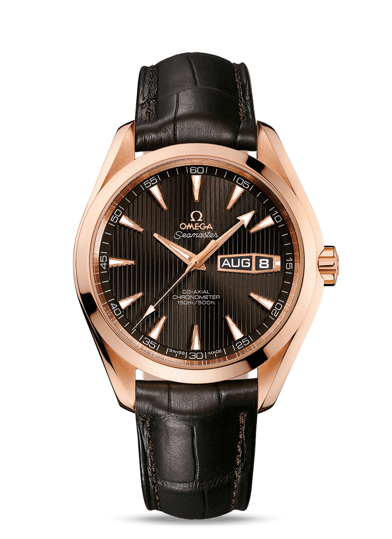 Omega 231.53.43.22.06.001 : Seamaster Aqua Terra 150m Co-Axial 43 Annual Calendar Red Gold / Grey