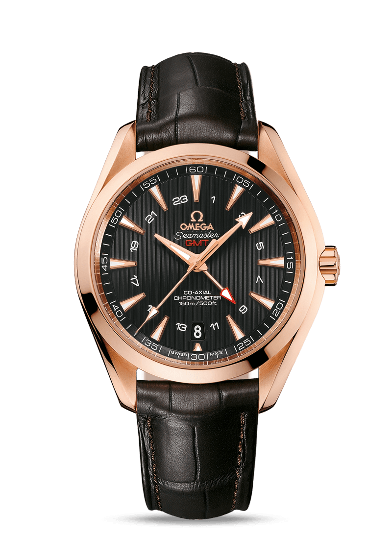 Omega 231.53.43.22.06.002 : Seamaster Aqua Terra 150M Co-Axial 43 GMT Red Gold / Grey