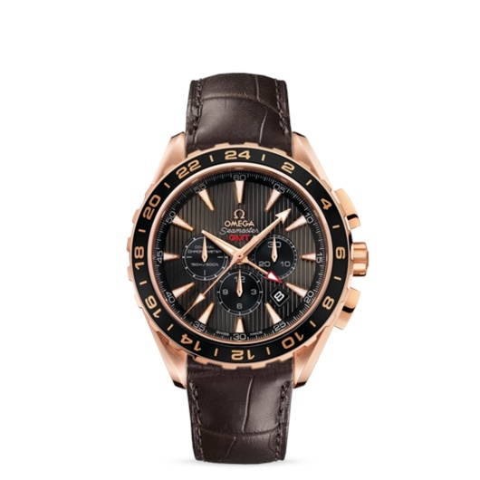 Omega 231.53.44.52.06.001 : Seamaster Aqua Terra 150M Co-Axial 44 GMT Chronograph Red Gold / Grey