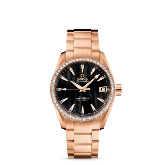 Omega 231.55.39.21.51.001 : Seamaster Aqua Terra 150M Co-Axial 38.5 Red Gold / Diamond / Black / Bracelet