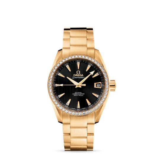 Omega 231.55.39.21.51.002 : Seamaster Aqua Terra 150M Co-Axial 38.5 Yellow Gold / Diamond / Black / Bracelet