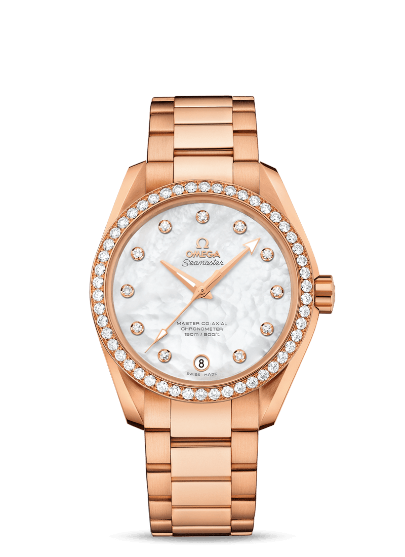 Omega 231.55.39.21.55.001 : Seamaster Aqua Terra 150M Master Co-Axial 38.5 Red Gold / MOP / Diamond