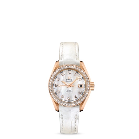 Omega 231.58.30.20.55.001 : Seamaster Aqua Terra 150M Co-Axial 30 Red Gold / Diamond / MOP