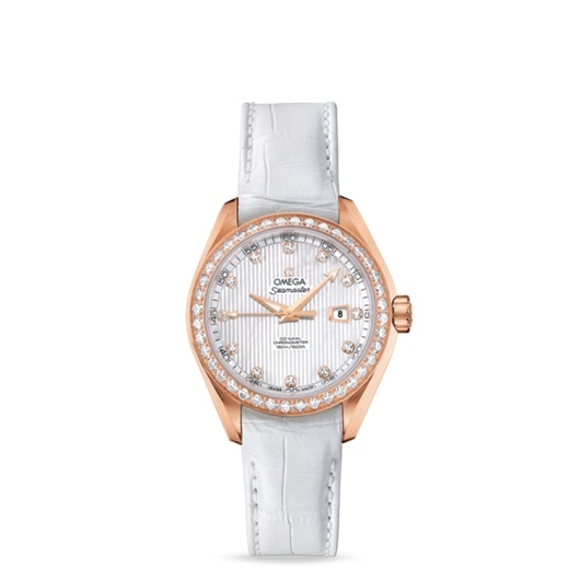 Omega 231.58.34.20.55.002 : Seamaster Aqua Terra 150M Co-Axial 34 Red Gold / Diamond / MOP