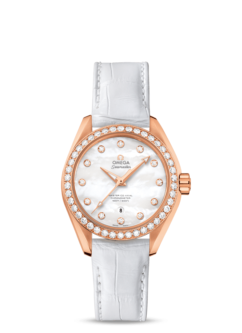 Omega 231.58.34.20.55.003 : Seamaster Aqua Terra 150M Master Co-Axial 34 Sedna Gold / Diamond / MOP