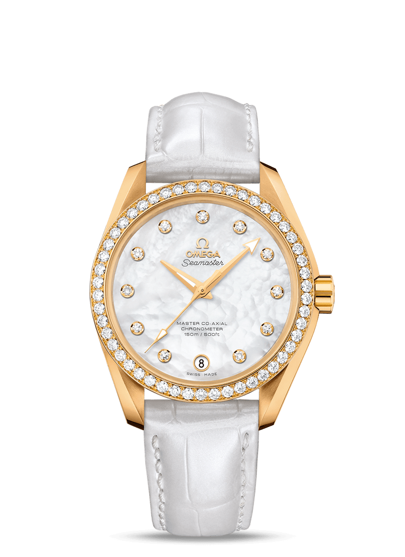 Omega 231.58.39.21.55.002 : Seamaster Aqua Terra 150M Master Co-Axial 38.5 Yellow Gold / Diamond / MOP