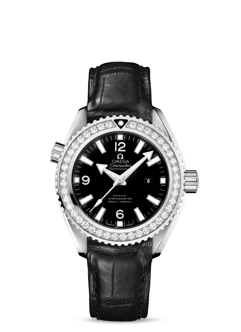Omega 232.18.38.20.01.001 : Seamaster Planet Ocean 600M Co-Axial 37.5 Stainless Steel / Diamond / Black / Alligator