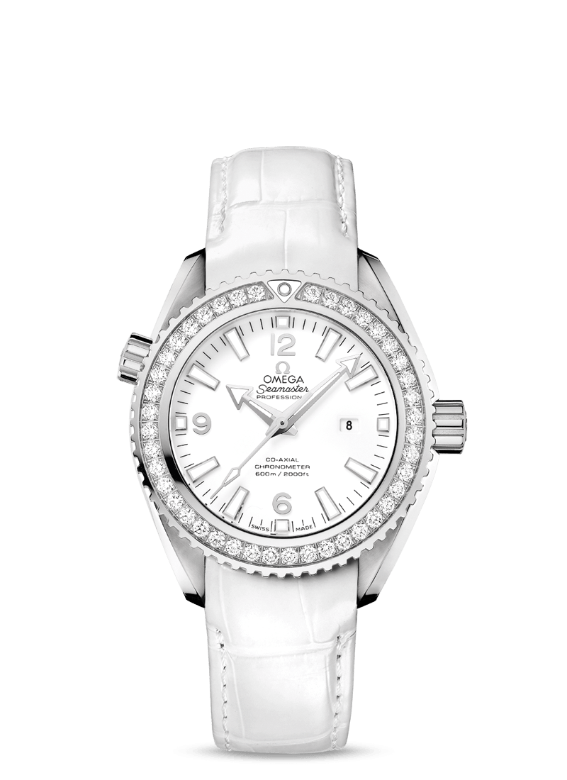 Omega 232.18.38.20.04.001 : Seamaster Planet Ocean 600M Co-Axial 37.5 Stainless Steel / Diamond / White / Alligator