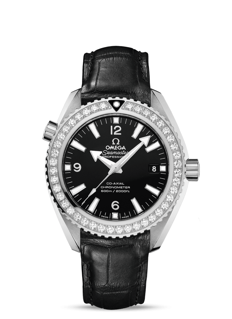 Omega 232.18.42.21.01.001 : Seamaster Planet Ocean 600M Co-Axial 42 Stainless Steel / Diamond / Black / Alligator