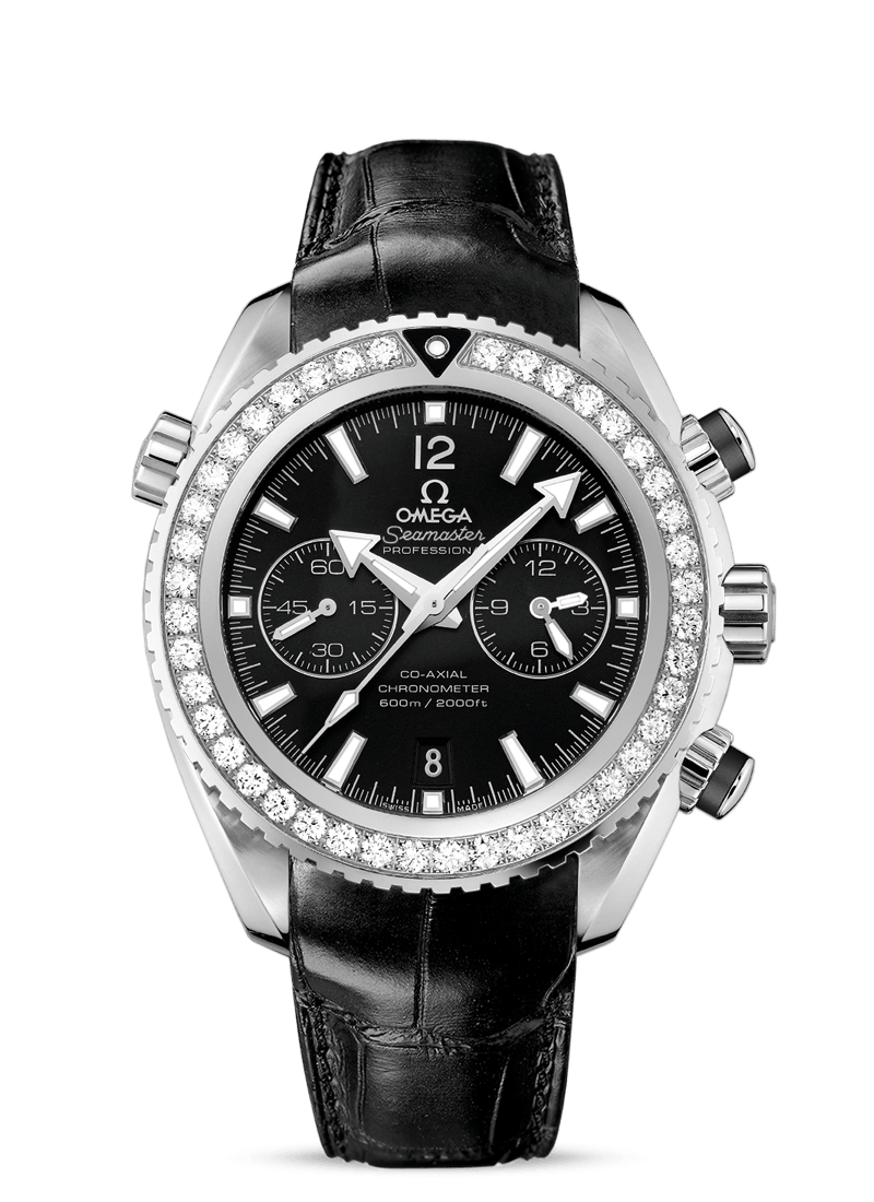 Omega 232.18.46.51.01.001 : Seamaster Planet Ocean 600M Co-Axial 45.5 Chronograph Stainless Steel / Diamond / Black / Alligator