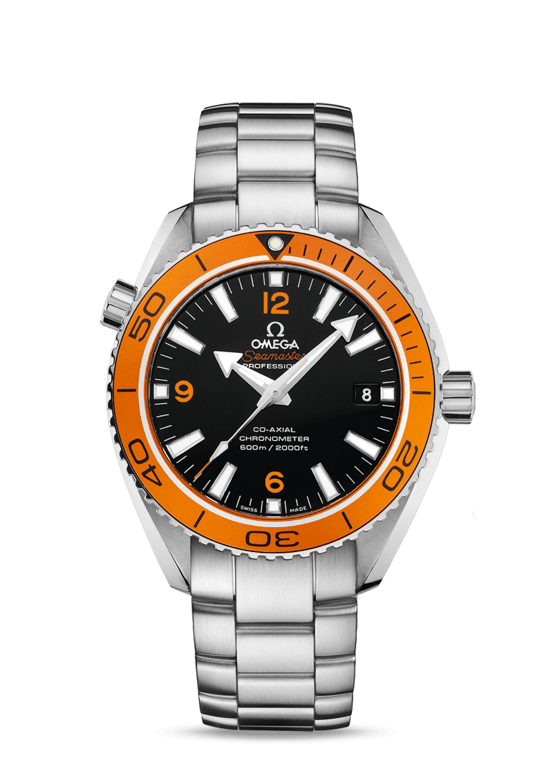 Omega 232.30.42.21.01.002 : Seamaster Planet Ocean 600M Co-Axial 42 Stainless Steel / Orange / Bracelet
