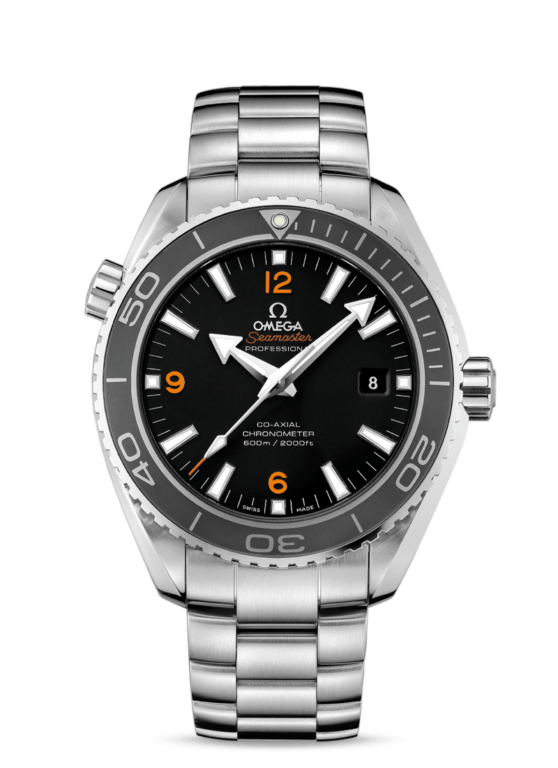 Omega 232.30.46.21.01.003 : Seamaster Planet Ocean 600M Co-Axial 45.5 Stainless Steel / Orange Numerals / Bracelet