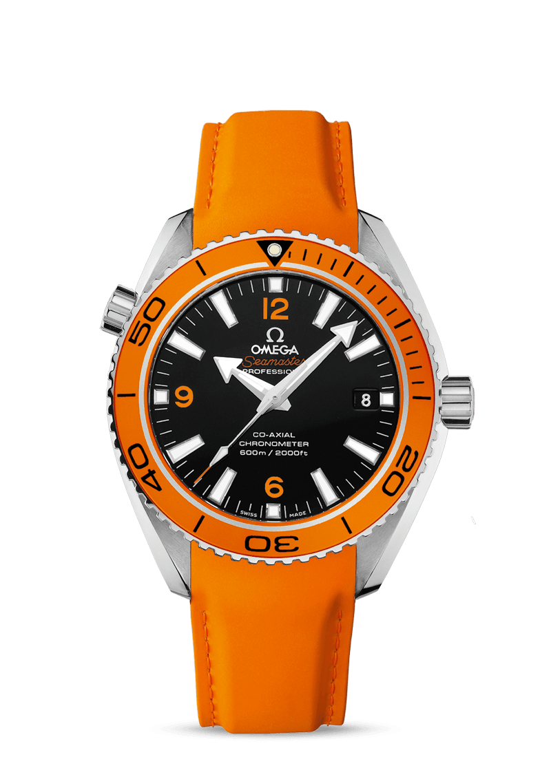 Omega 232.32.42.21.01.001 : Seamaster Planet Ocean 600M Co-Axial 42 Stainless Steel / Orange / Orange Rubber