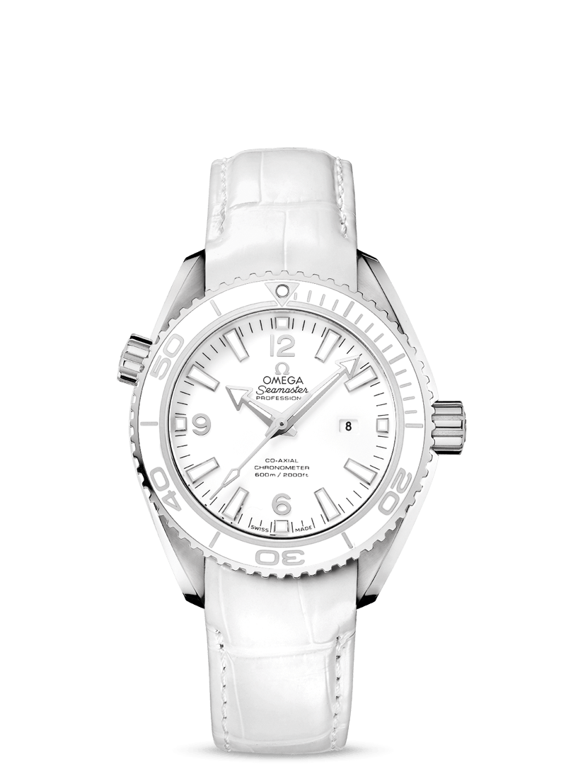 Omega 232.33.38.20.04.001 : Seamaster Planet Ocean 600M Co-Axial 37.5 Stainless Steel / White / Alligator