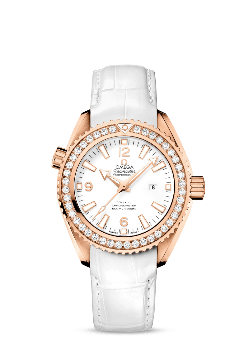 Omega 232.58.38.20.04.001 : Seamaster Planet Ocean 600M Co-Axial 37.5 Red Gold / Diamond / White / Alligator