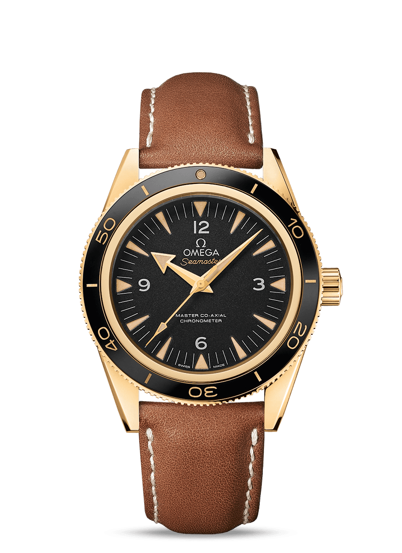 Omega 233.62.41.21.01.001 : Seamaster 300 Master Co-Axial Yellow Gold / Black / Strap