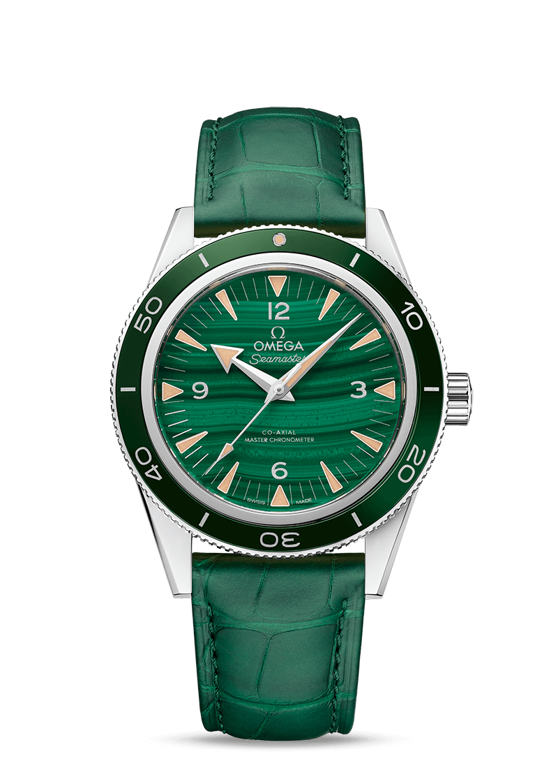 Omega 234.93.41.21.99.001 : Seamaster 300 Co-Axial Master Chronometer Platinum / Malachite