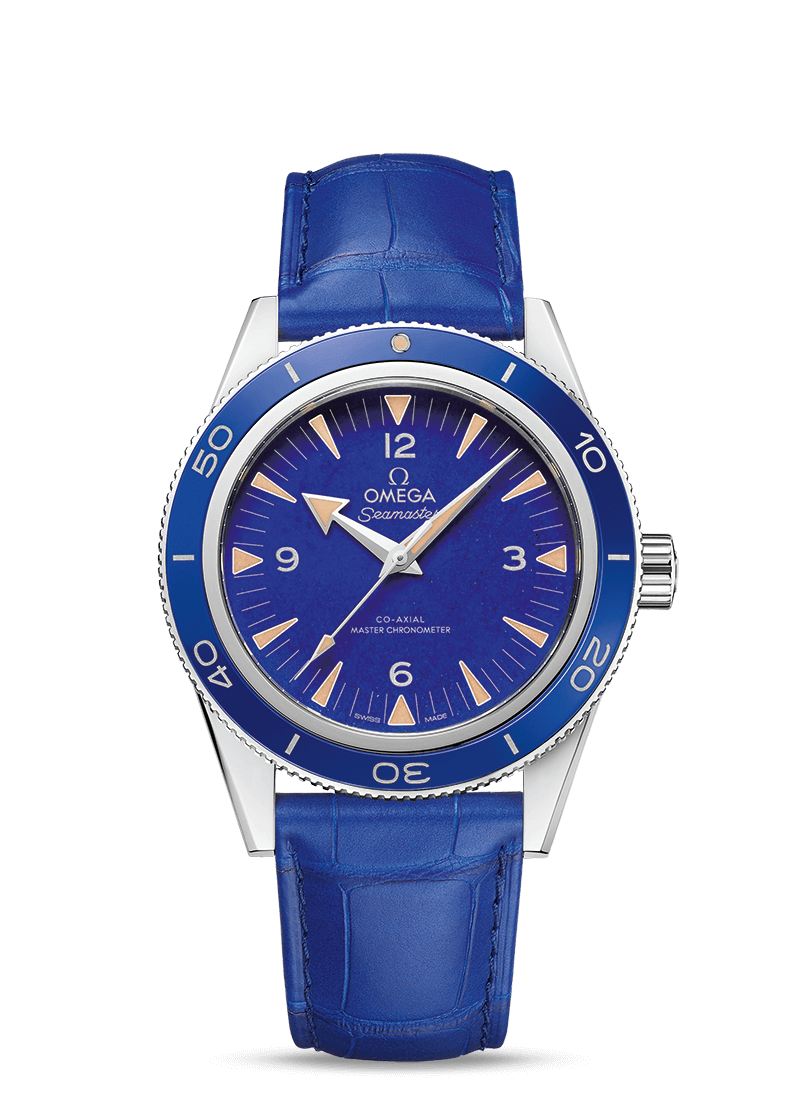 Omega 234.93.41.21.99.002 : Seamaster 300 Co-Axial Master Chronometer Platinum / Lapis Lazuli