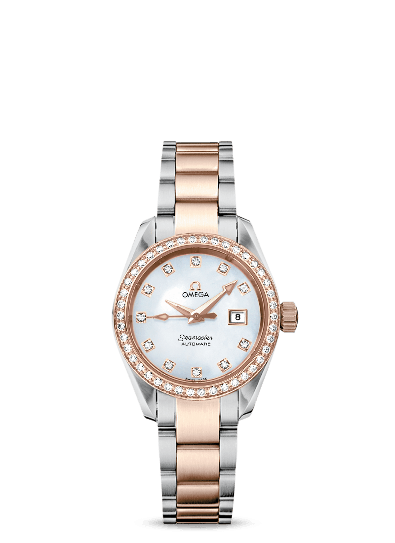 Omega 2365.75.00 : Seamaster Aqua Terra 150M Automatic 29.2 Stainless Steel / Red Gold / Diamond / MOP  / Bracelet