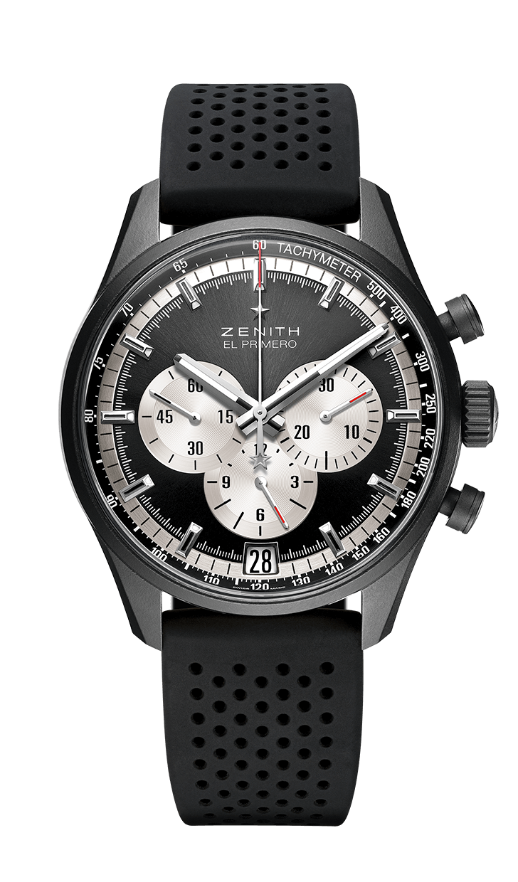 Zenith 24.2041.400/21.R576 : El Primero Chronomaster 42 Aluminium / Black / Rubber Strap