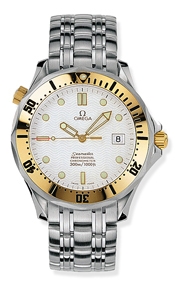 Omega 2432.20.00 : Seamaster Diver 300M Automatic 41 Stainless Steel / Yellow Gold / White / Bracelet