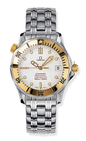 Omega 2452.20.00 : Seamaster Diver 300M Automatic 36.25 Stainless Steel / Yellow Gold / White / Bracelet