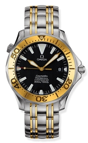 Omega 2455.50.00 : Seamaster Diver 300M Automatic 41 Stainless Steel / Yellow Gold / Black / Bracelet