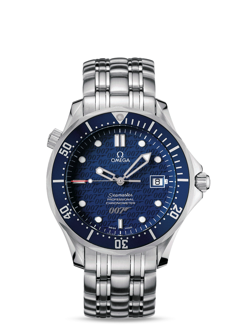 Omega 2537.80.00 : Seamaster Diver 300M Automatic 41 Stainless Steel / Blue / Bracelet / James Bond 40th Anniversary