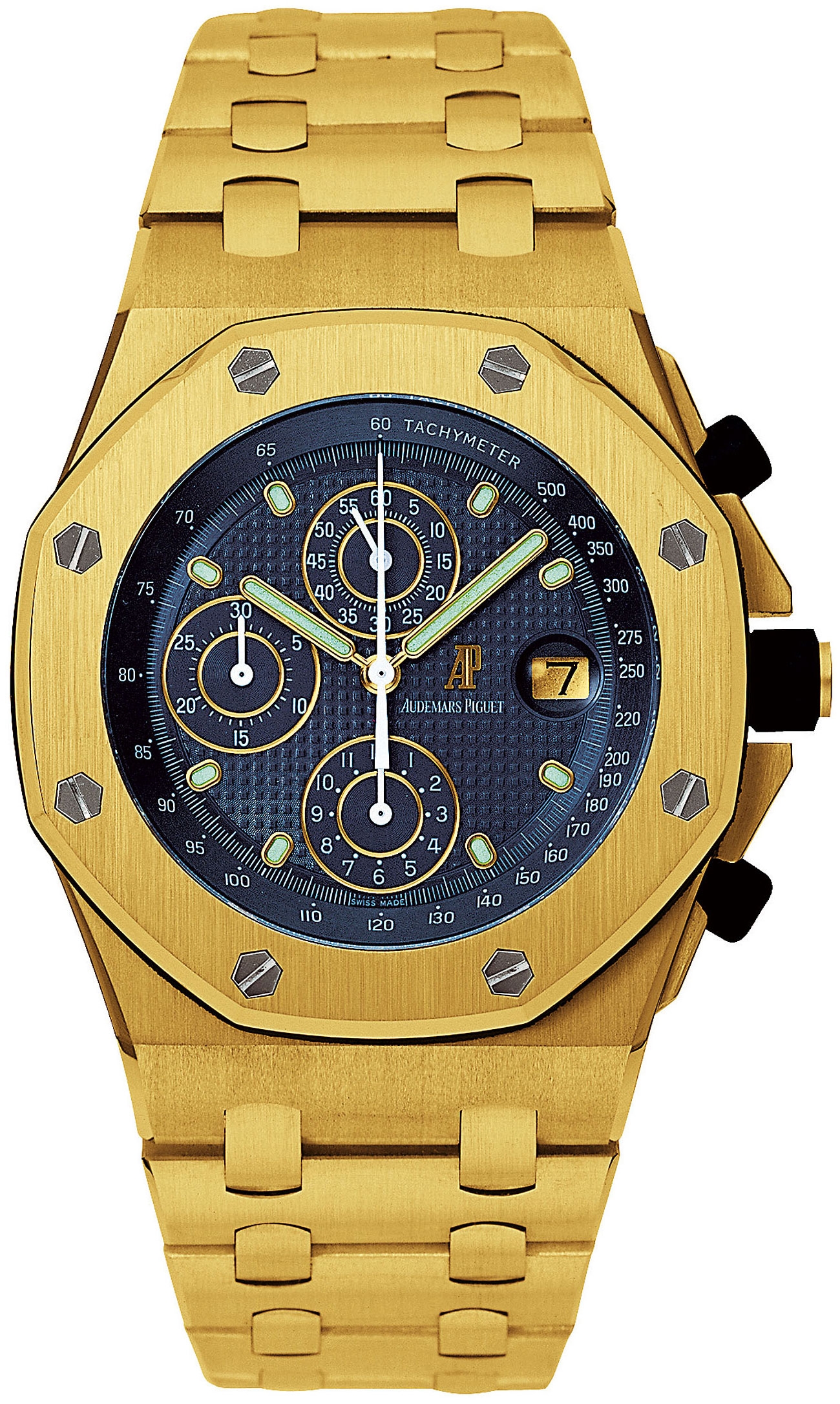 Audemars Piguet 25721BA.O.1000BA.02 : Royal Oak OffShore 25721 Chronograph Yellow Gold / Blue