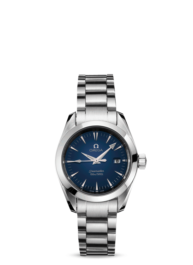 Omega 2577.80.00 : Seamaster Aqua Terra 150M Quartz 29.2 Stainless Steel / Blue / Bracelet
